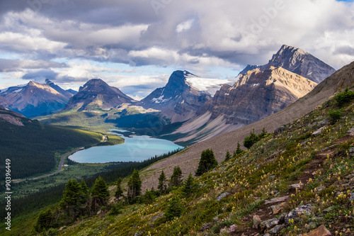 Bow Lake and Medicine Mountain in Banff National Park  Canada