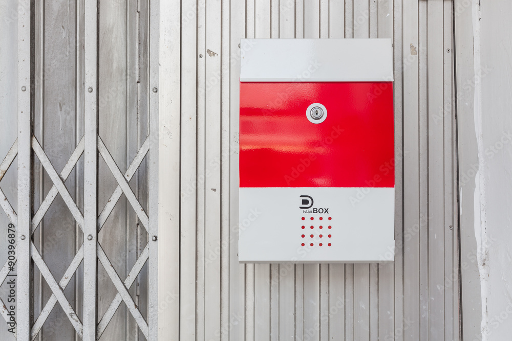 Red-white color mailbox, letter box