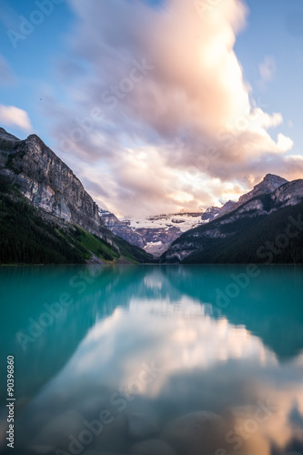 Lake Louise at sunset in Banff National Park, Canada