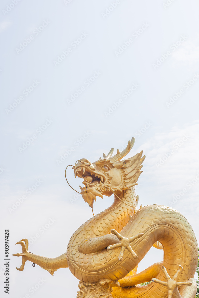 Golden dragon statue at Phuket , Thailand