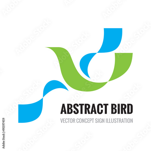 Abstract bird - vector concept sign illustration for poster, booklet, website etc. Bird logo. Vector logo template. Design element.