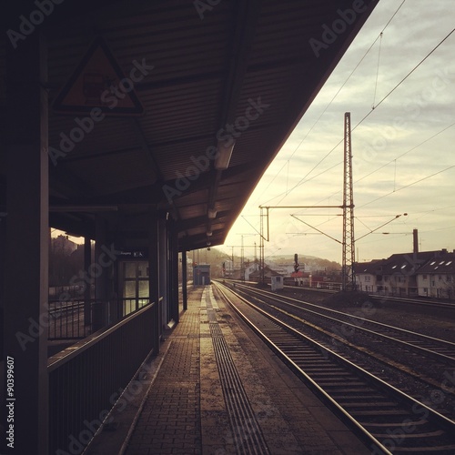 sunset trainstation photo
