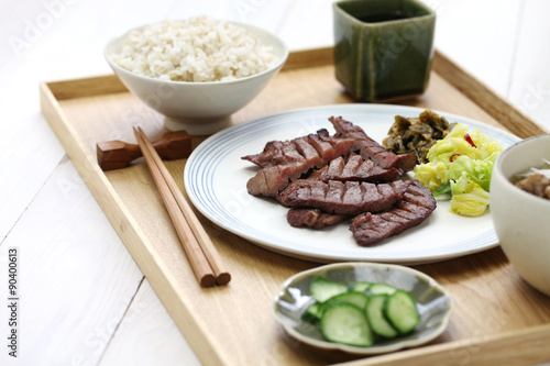 grilled beef tongue set meal, Sendai gyutan teishoku, japanese food