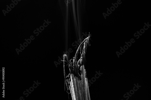 Smoking incense(Black and white scene)