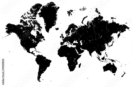 Weltkarte Welt Karte Landkarte Silhouette schwarz
