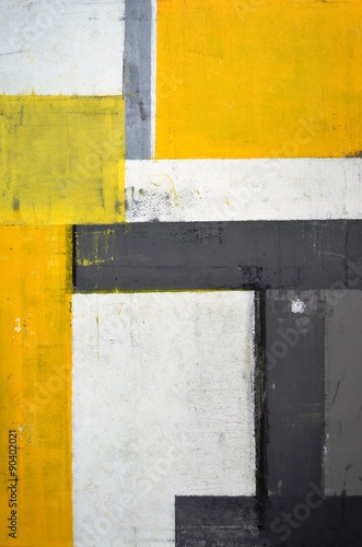 Grey and Yellow Abstract Art Painting © t30gallery