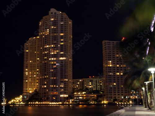 Miami downtown night scene