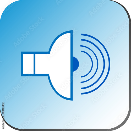 vector icon, square button badge volume