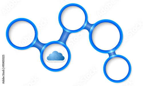 Abstract circular frames for your text and cloud