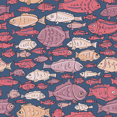 cartoon fishies seamless patterm. colorful vector sea illustration