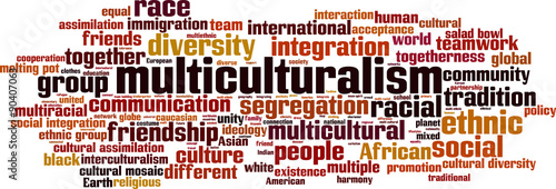 Multiculturalism word cloud concept. Vector illustration