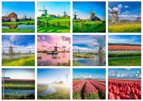 Collage made of various photos from Netherlands