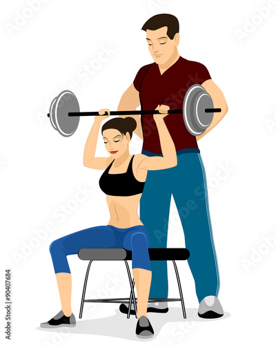 Girl trains with coach