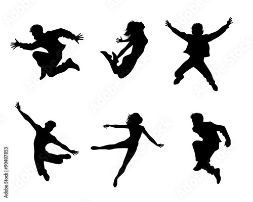 Six jumping teenagers