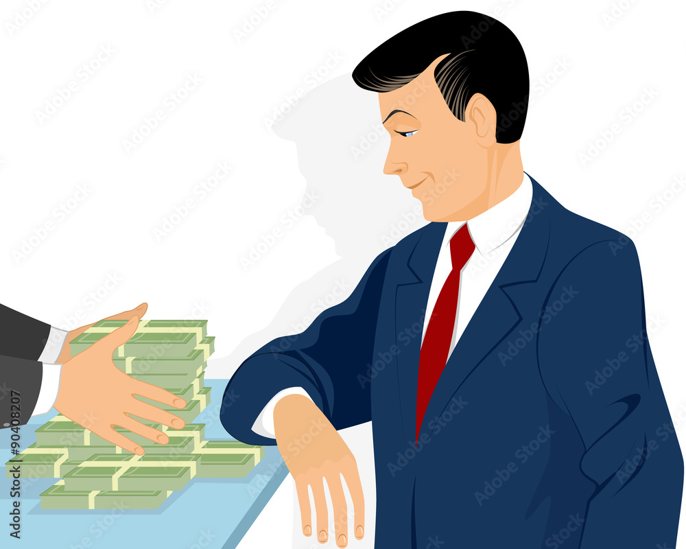 Businessman and pot of money Businessman and pot of money