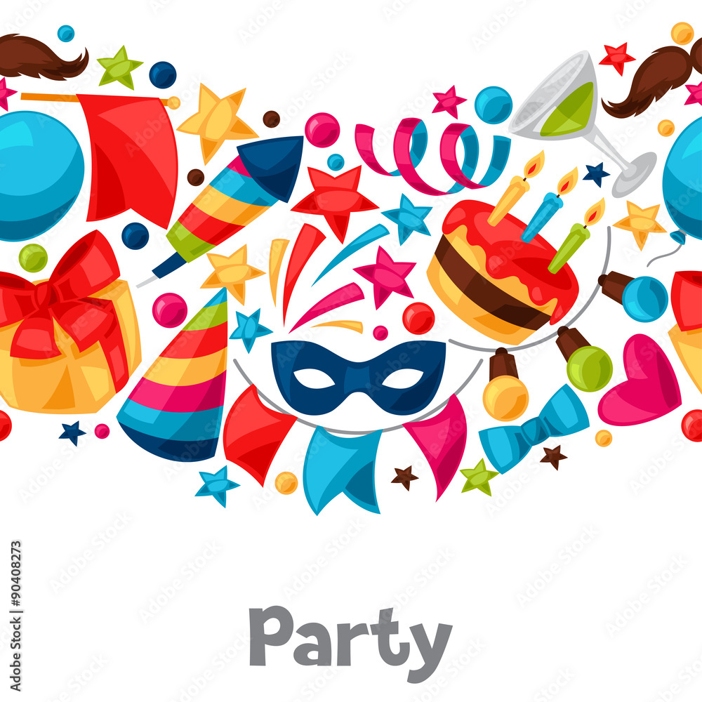 Carnival show and party seamless pattern with celebration