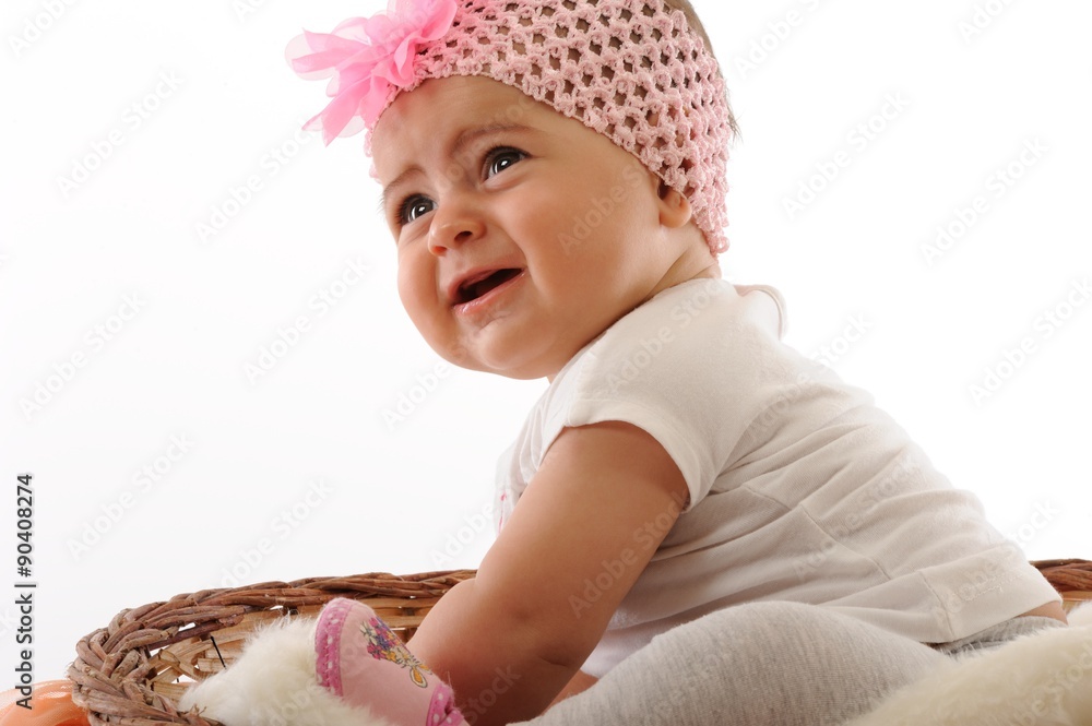 cheerful and smiling baby portrait isolated white backgorund cheerful and smiling baby portrait isolated white backgorund
