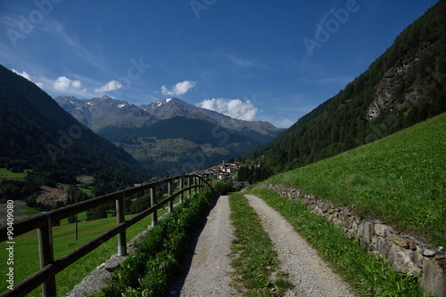 Fototapeta Naklejka Na Ścianę i Meble -  prateria montagna verde natura monti panorama estate