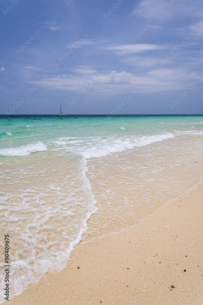 Beautiful tropical beach and blue sky sea and sky, Sand beach an Beautiful tropical beach and blue sky sea and sky, Sand beach an