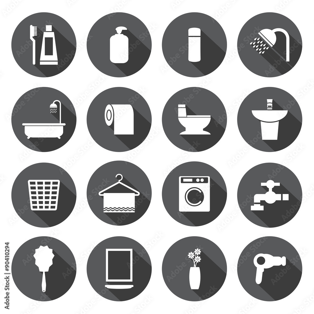 Bathroom icons set Bathroom icons set