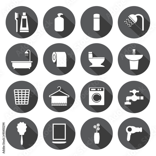 Bathroom icons set