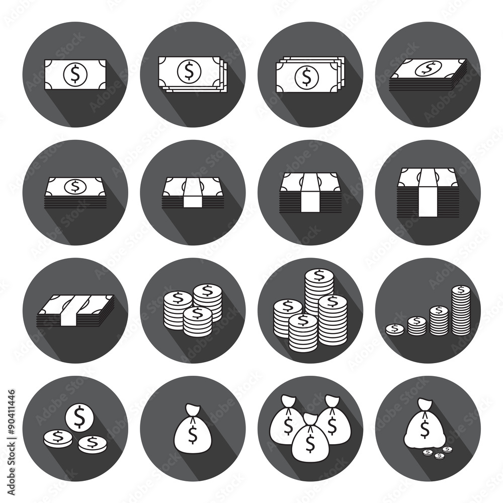 money line icon,circular Labels