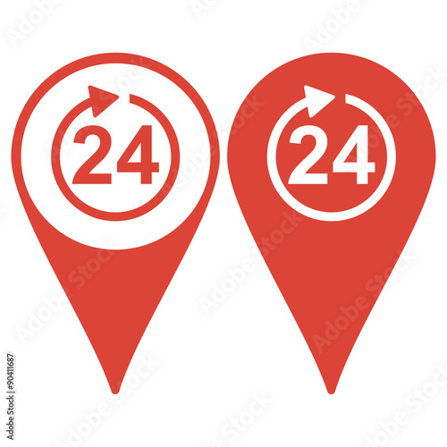 clock hours icon. Flat vector icon