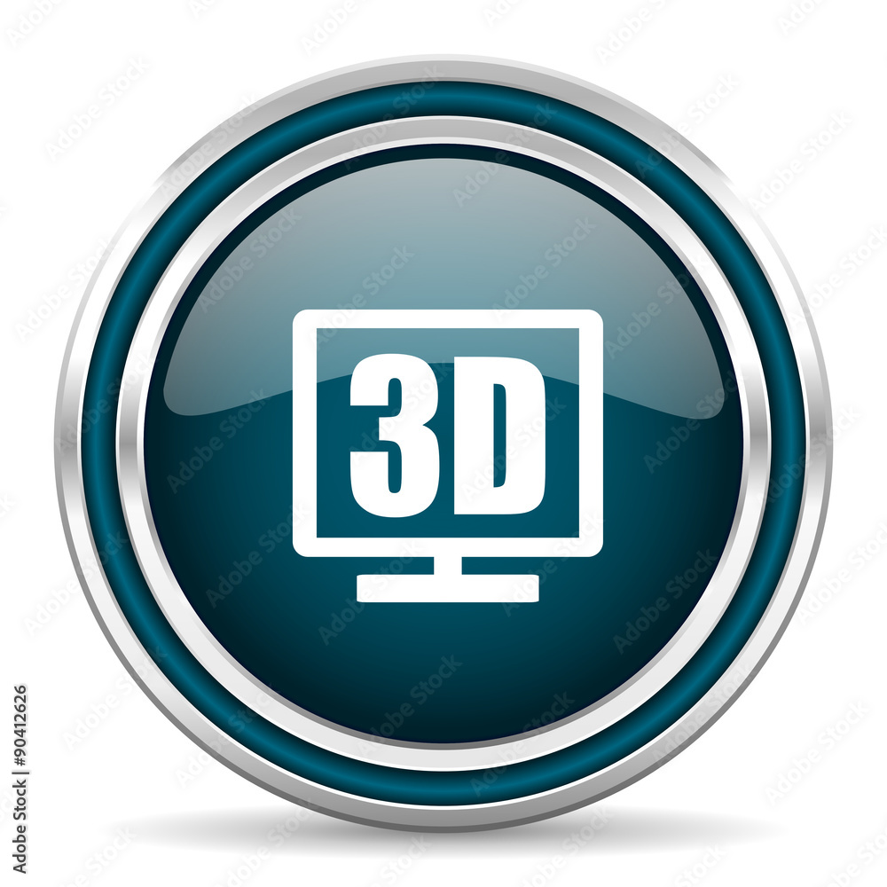 3d display blue glossy web icon 3d display blue glossy web icon