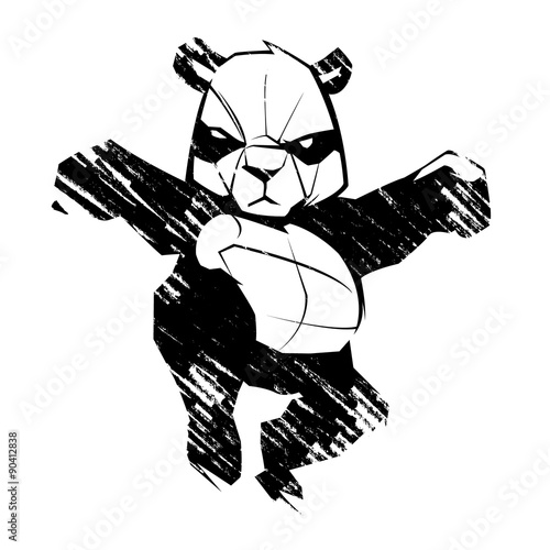 Sketch panda martial arts