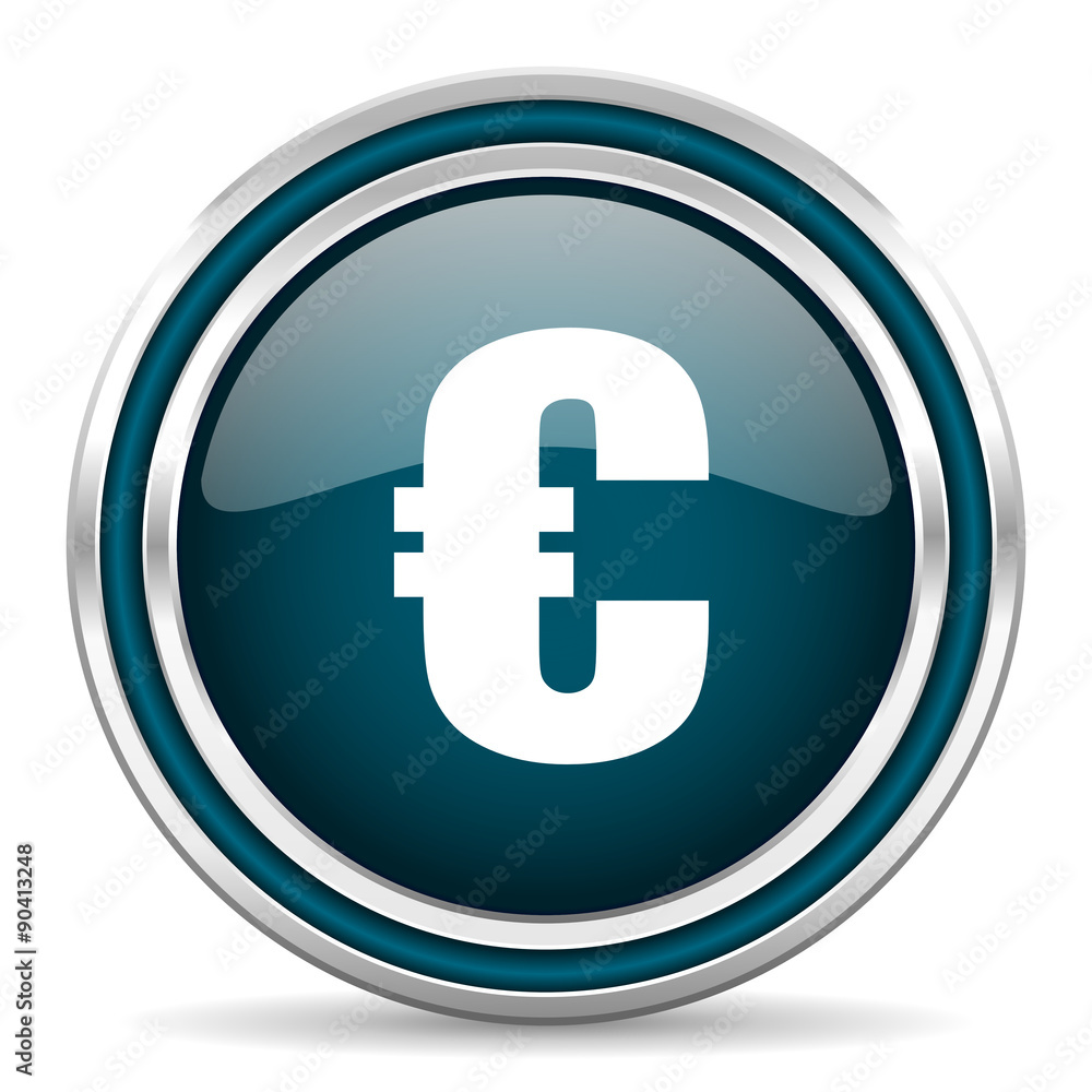 euro blue glossy web icon euro blue glossy web icon