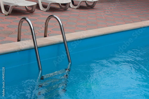 Stairs in swimming pool