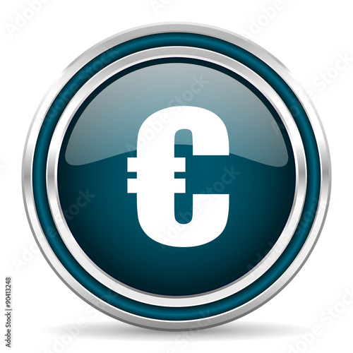 euro blue glossy web icon