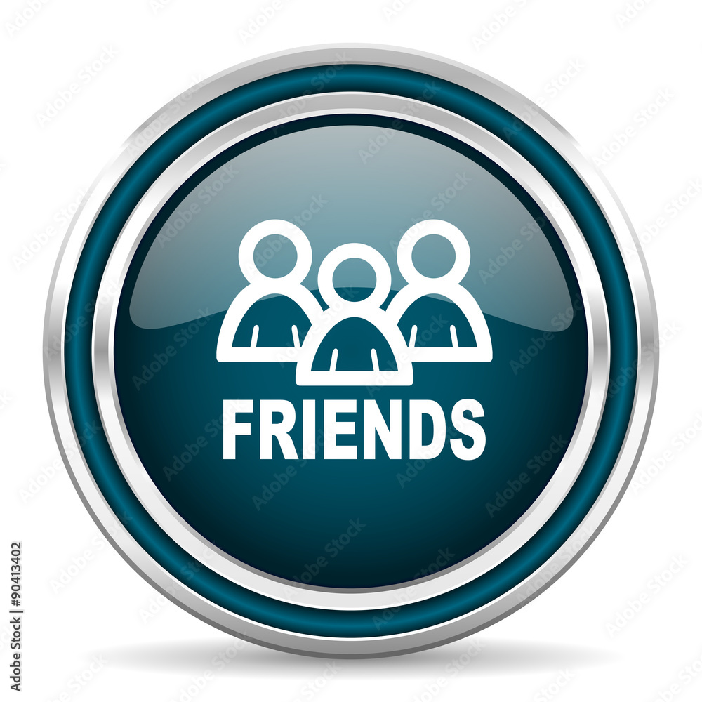 friends blue glossy web icon friends blue glossy web icon