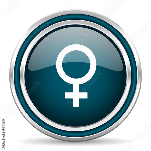 female blue glossy web icon