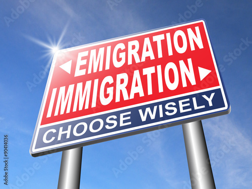 Fotografie Immigration or emigration