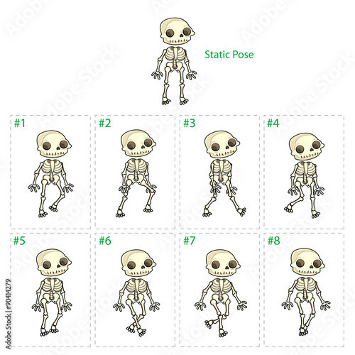 Animation of skeleton walking