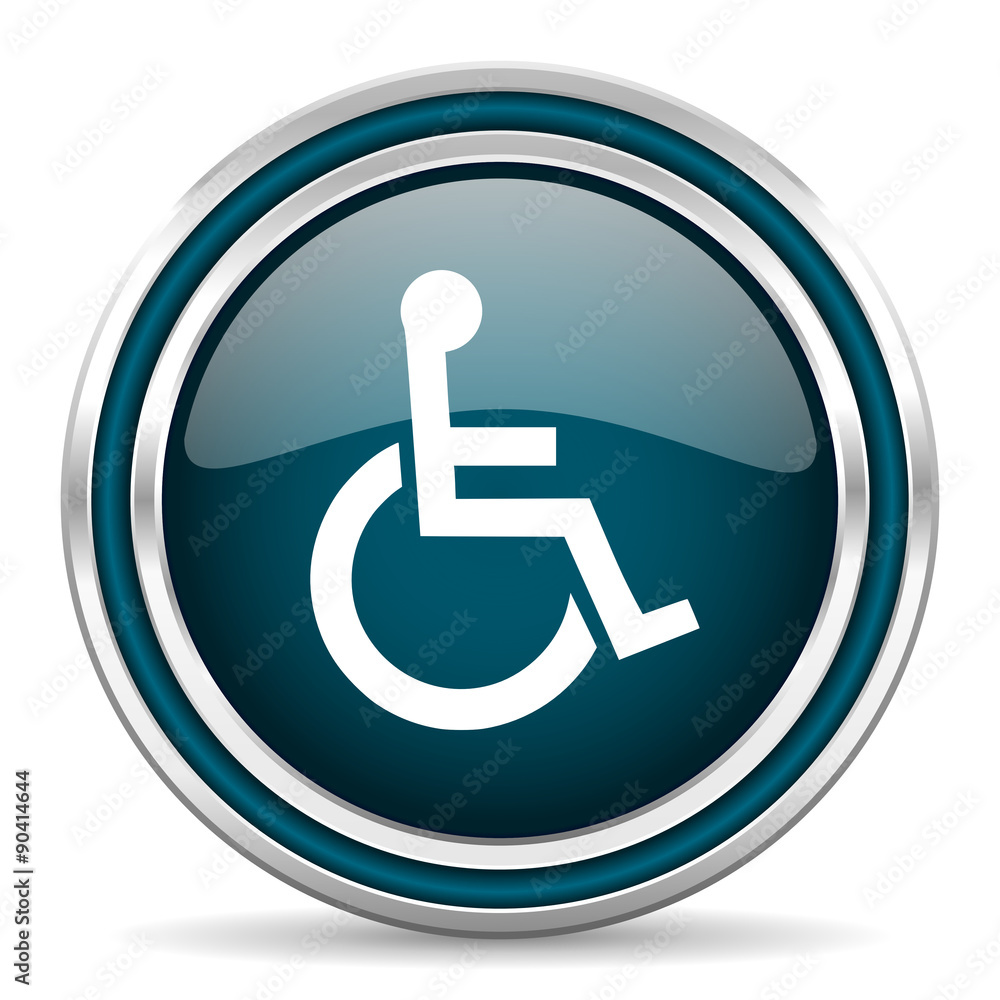 wheelchair blue glossy web icon wheelchair blue glossy web icon
