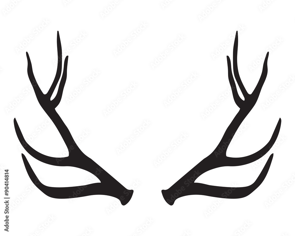 Fototapeta premium black silhouette of antlers