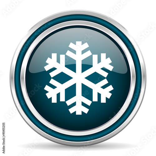 snow blue glossy web icon