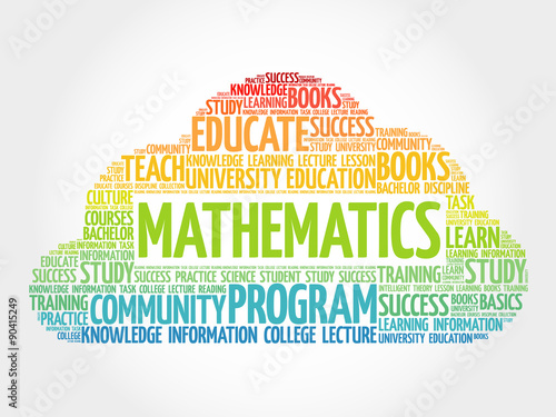 Mathematics word cloud, education concept