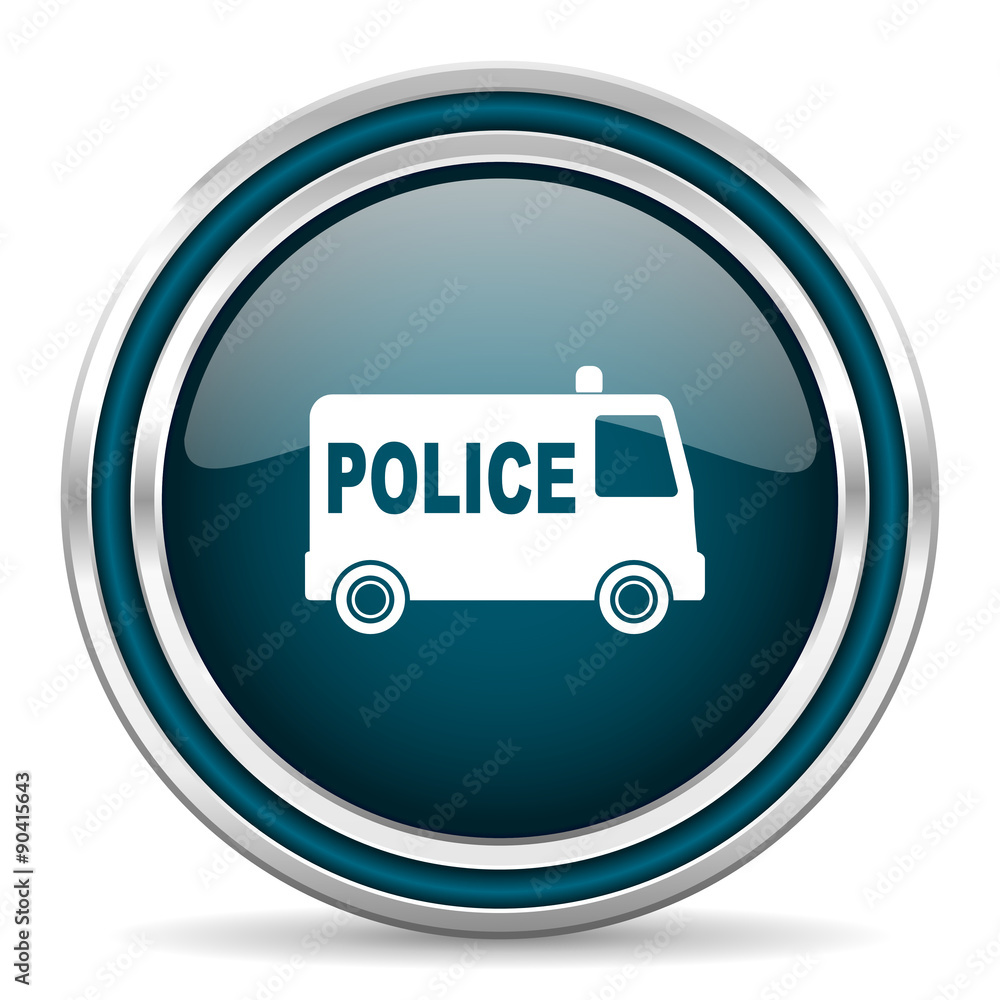 police blue glossy web icon police blue glossy web icon