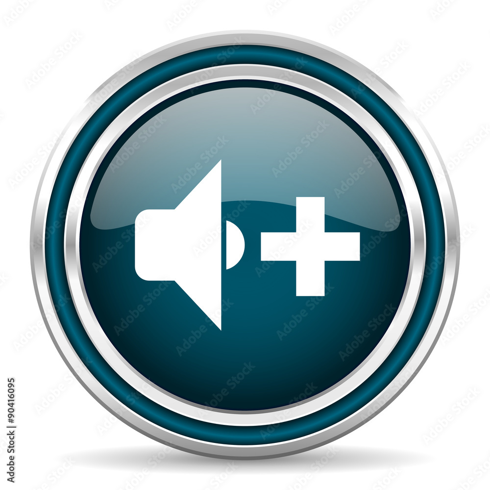 speaker volume blue glossy web icon