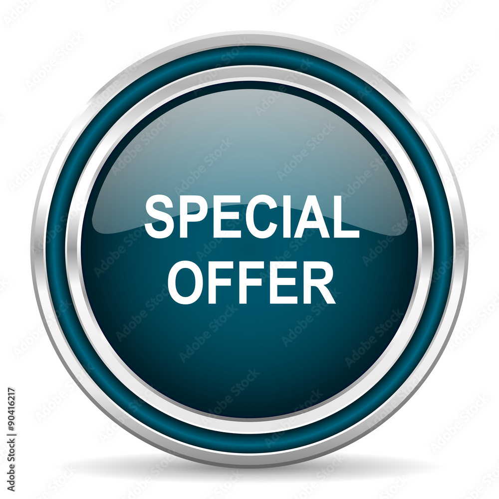special offer blue glossy web icon