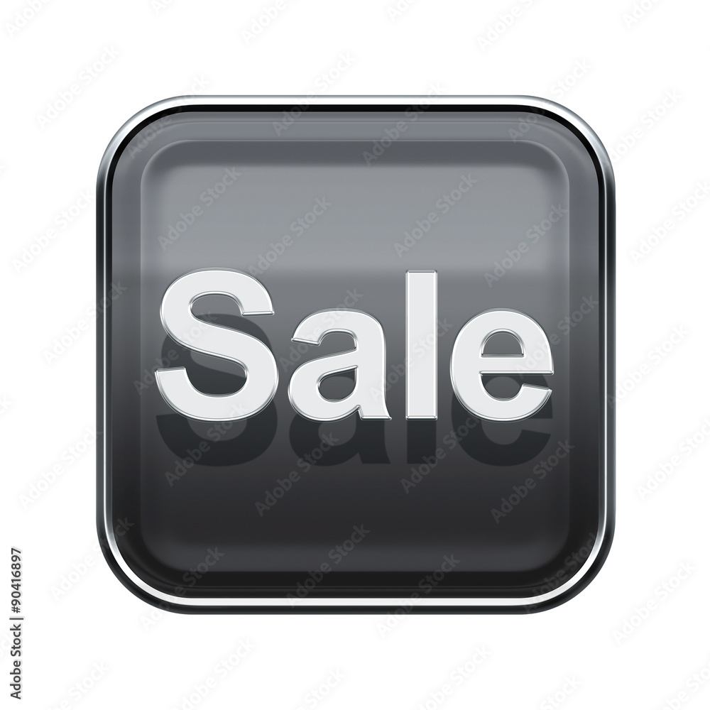 Sale icon glossy grey, isolated on white background Sale icon glossy grey, isolated on white background