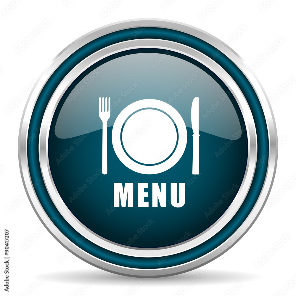 menu blue glossy web icon