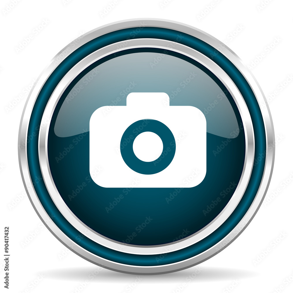 photo camera blue glossy web icon photo camera blue glossy web icon