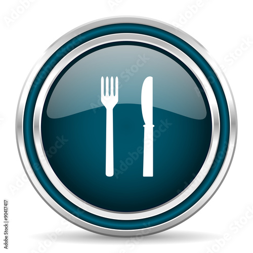 eat blue glossy web icon