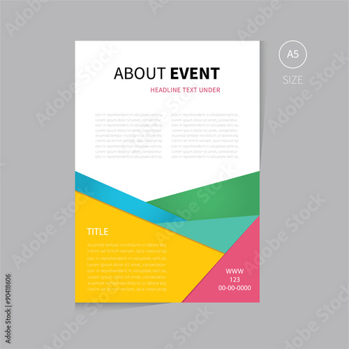 Vector brochure flyer template design a5 size