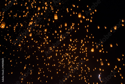 Sky lanterns firework festival,