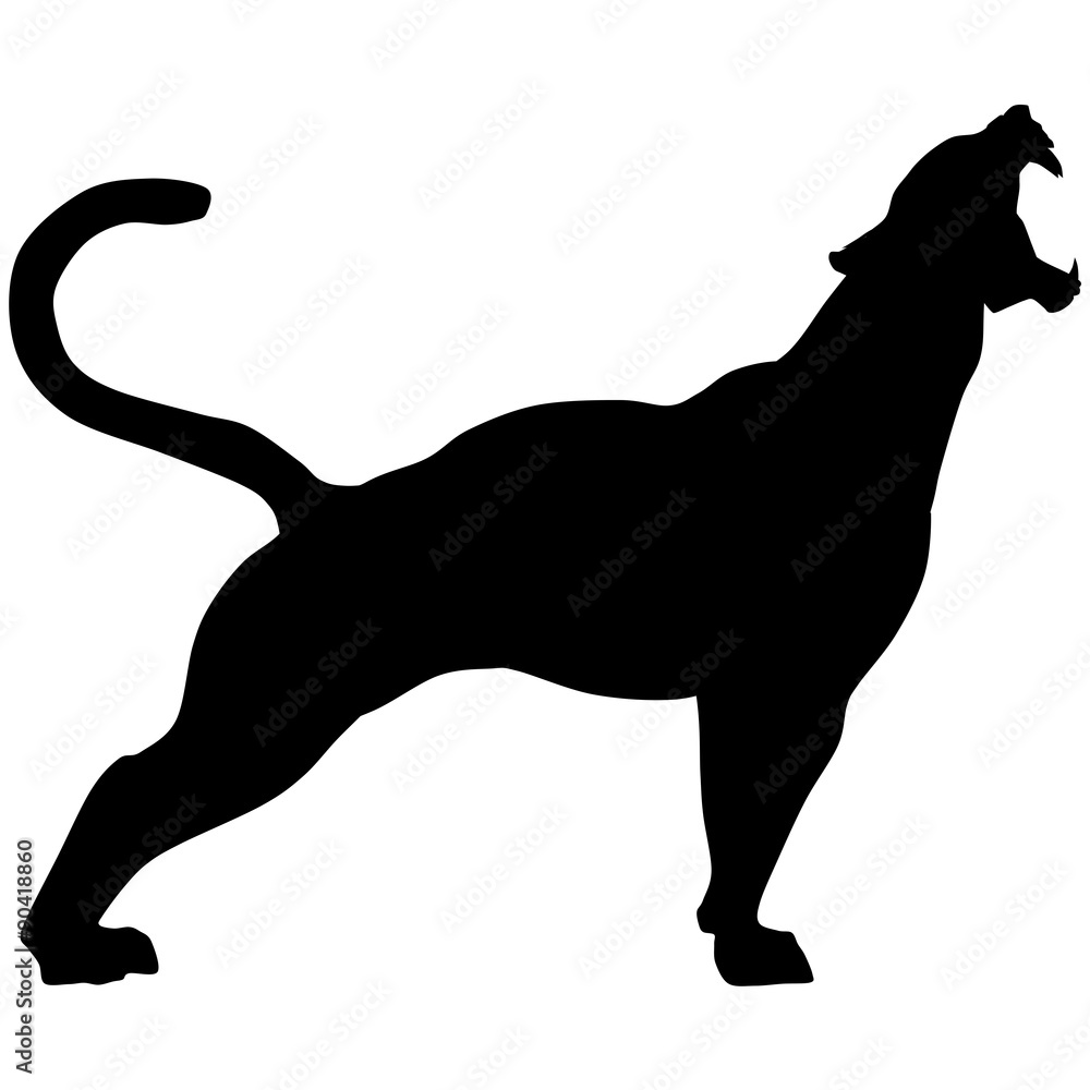 Obraz premium Vector black panther roars loudly